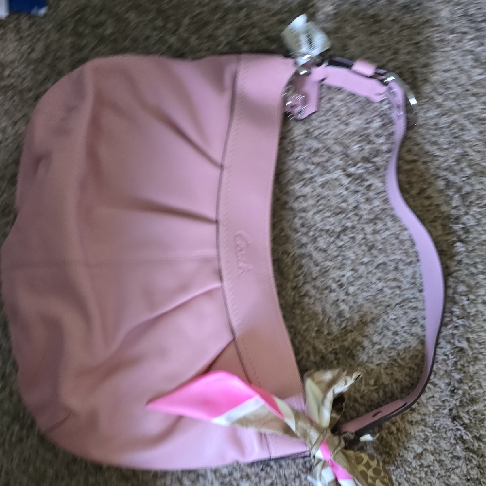 Coach Pink Ruched Shoulder Bag